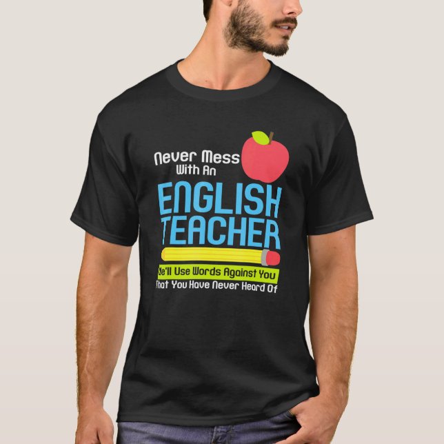 Camiseta Professor Inglês Humor Reading Books Vocabulário G (Frente)