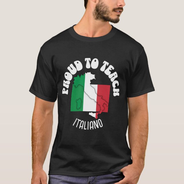 Camiseta Professor italiano de língua orgulho em ensinar IT (Frente)
