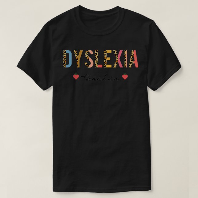 Camiseta Professor Leopard Dysleia de volta à escola Dyslei (Frente do Design)
