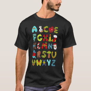 Camiseta Professor Life Alphabet Santa Hat Abc Letters Cris