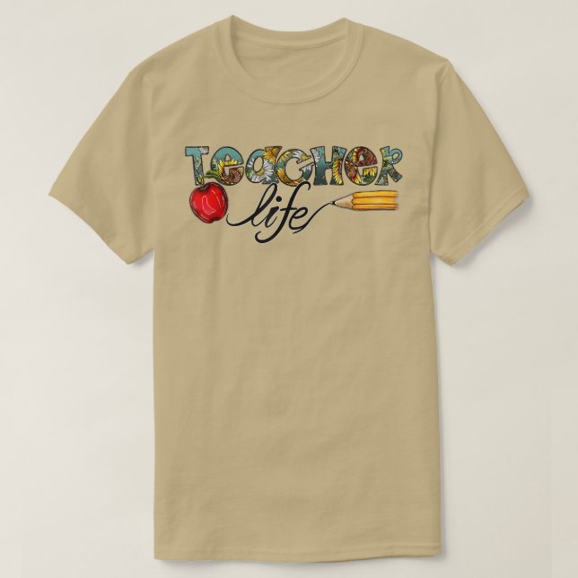 Camiseta Professor Life Sunflower Funny Professora De Volta (Frente do Design)