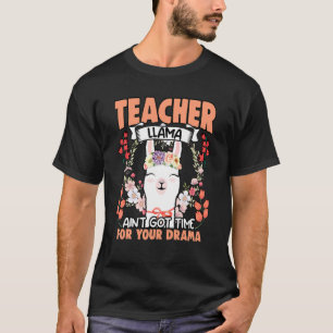 Camiseta Professor Llama Floral Drama Humor Animal Para Flo