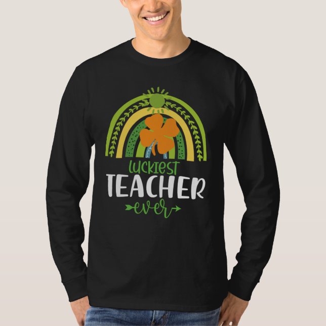 Camiseta Professor mais sortudo Ever Saint Patrick's Day Ir (Frente)