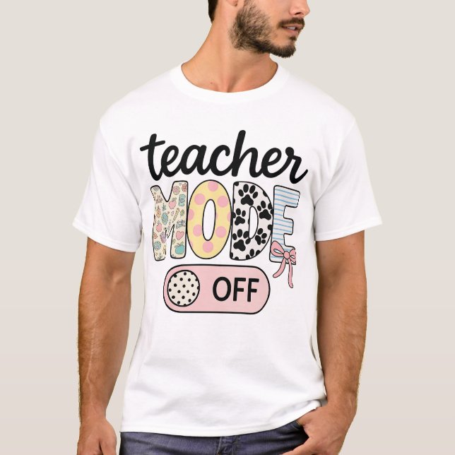Camiseta Professor Modo Feliz No Último Dia Do Verão (Frente)