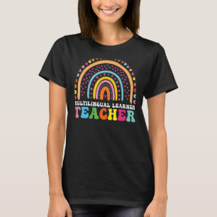 Camiseta Professor multilíngue Leopard Rainbow Multi