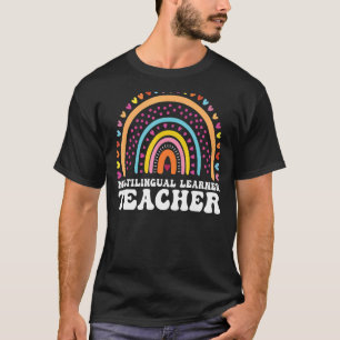 Camiseta Professor multilíngue Leopard Rainbow Multi