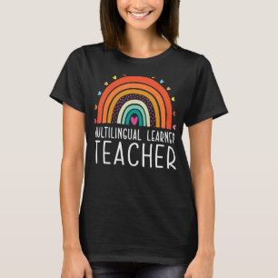 Camiseta Professor multilíngue Leopard Rainbow Multi
