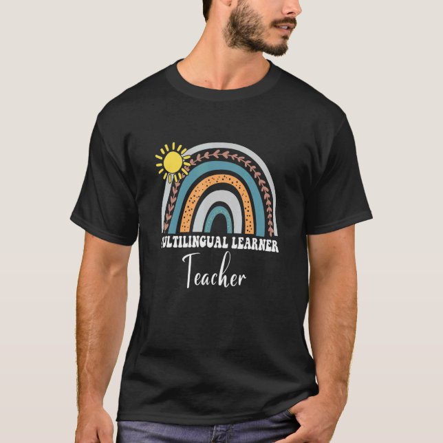 Camiseta Professor multilíngue Rainbow Multilingual (Frente)