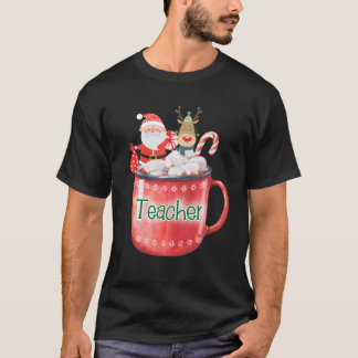Camiseta Professor Natal Santa Claus Candy Cane Rudolph C