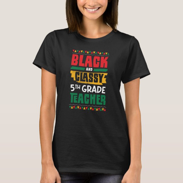 Camiseta Professor negro e clássico de 5 da classe História (Frente)
