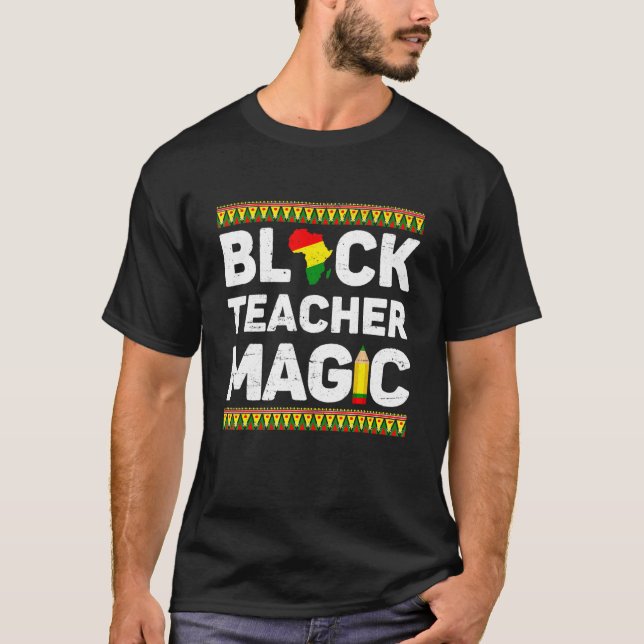 Camiseta Professor Negro História Mágica Negra Tribo Funn (Frente)