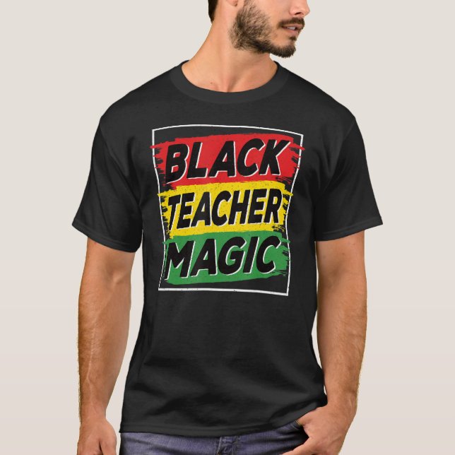 Camiseta Professor negro História negra mágica mês africano (Frente)
