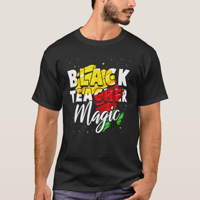 Camiseta Professor negro História negra mágica mês africano (Frente)