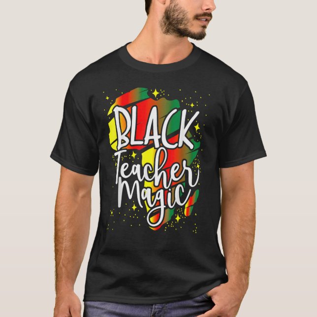 Camiseta Professor negro História negra mágica mês africano (Frente)