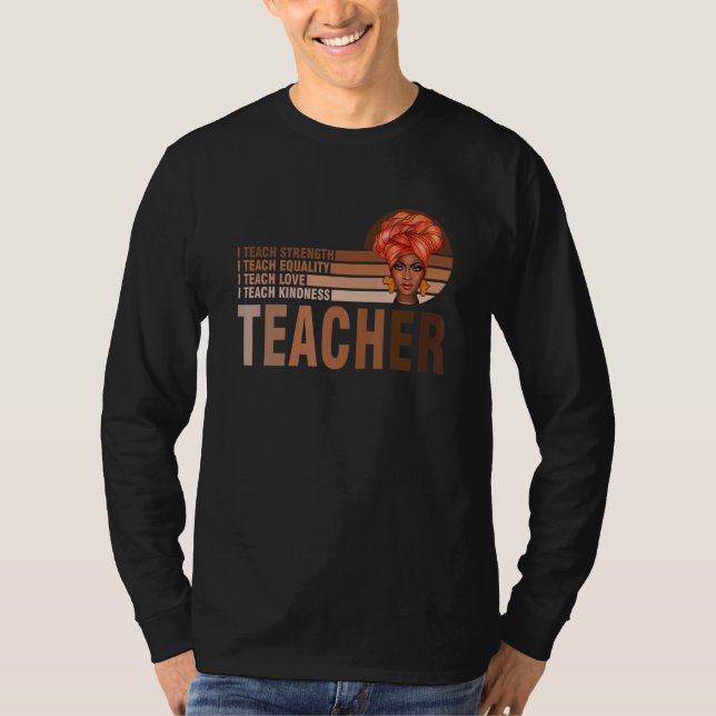 Camiseta Professor negro inteligente afro ama melanina afro (Frente)