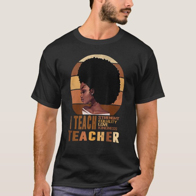 Camiseta Professor negro inteligente afro ama melanina afro (Frente)