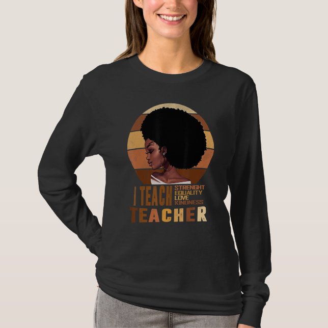 Camiseta Professor negro inteligente afro ama melanina afro (Frente)