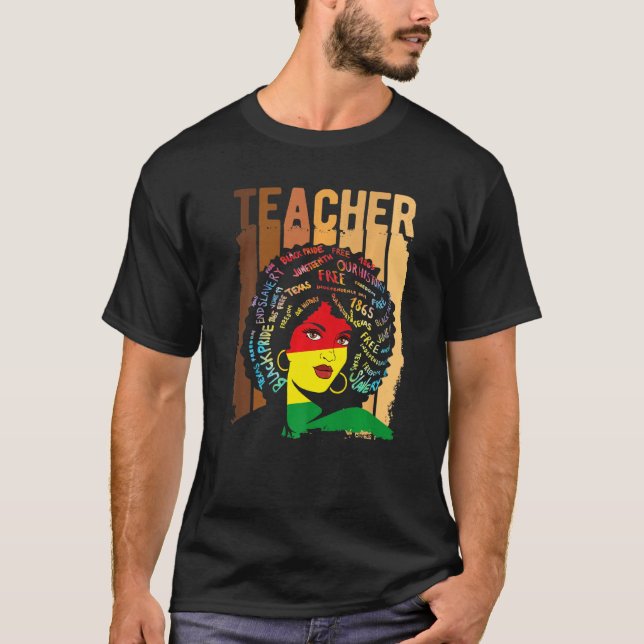 Camiseta Professor negro inteligente afro ama melanina afro (Frente)