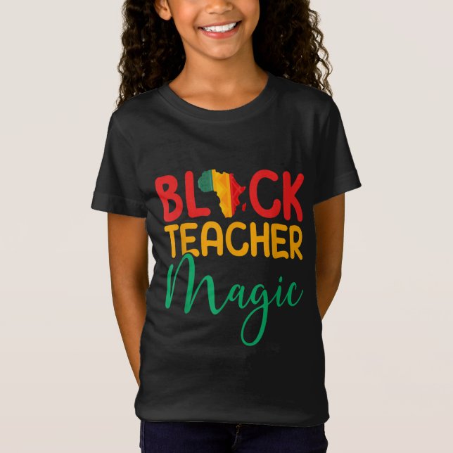 Camiseta Professor negro Mágico - Melanina negra afro-ameri (Frente)