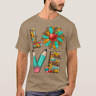 Camiseta Professor Ocidental Leopard Sunflower Love Profess