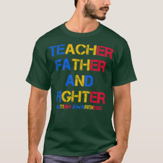 Camiseta professor pai e retro de sensibilização para o aut