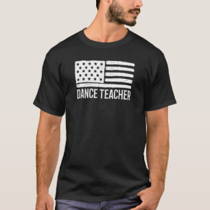 Camiseta Professor Patriótico De Dança 4º De Julho Bandeira
