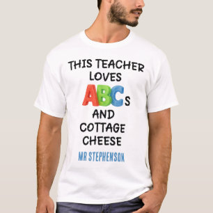 Camiseta Professor Personalizado ABCs E Queijo Cottage