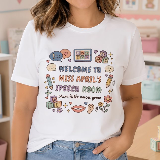 Camiseta Professor Personalizado de Sala de Fala SLP (Criador carregado)