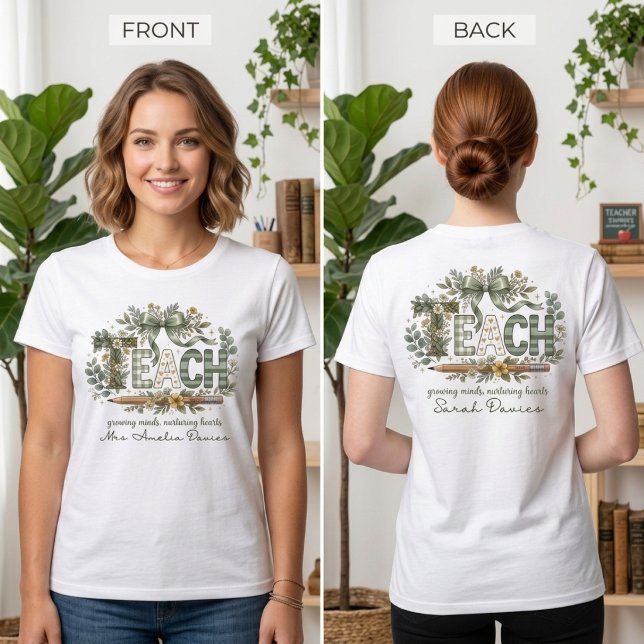 Camiseta Professor Personalizado FLORESTA de Volta às Aulas (Criador carregado)