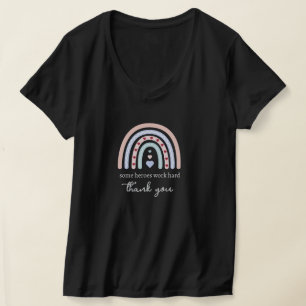 Camiseta Professor Personalizado Natal Corações Rosa Arco-Í