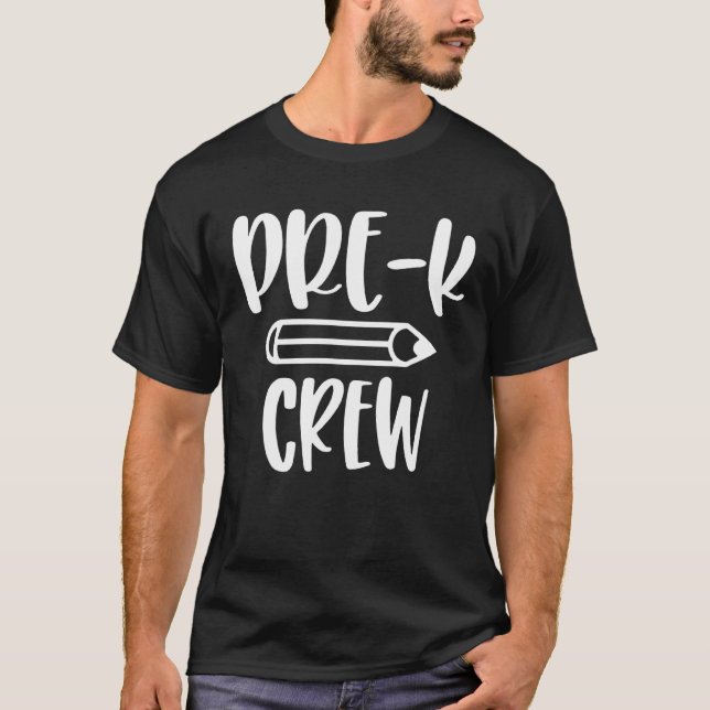 Camiseta Professor Pré-Escolar Da Tripulação Do Pré-K 1rua  (Frente)