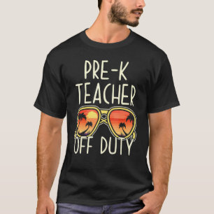 Camiseta Professor Pré-K Desligado Óculos de sol Férias de 