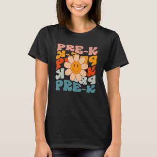 Camiseta Professor Pré K Retro Daisy Colorida De Volta À Es