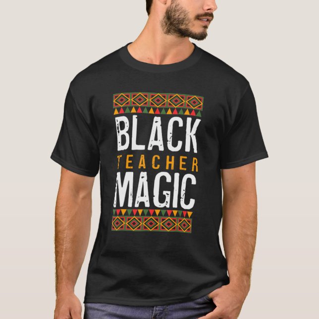 Camiseta Professor Preto Magic Melanin Pride Orgulho Negro  (Frente)