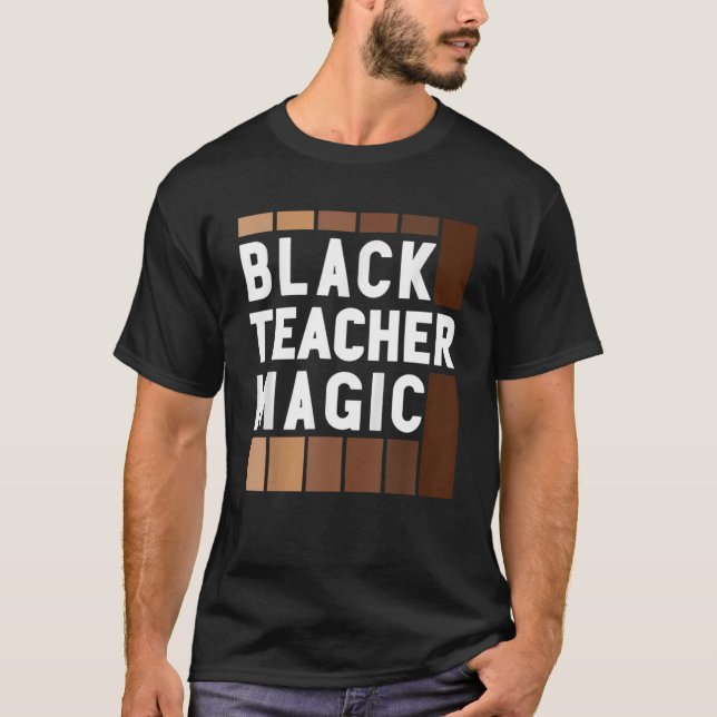 Camiseta Professor Preto Magic Melanin Pride Orgulho Negro  (Frente)