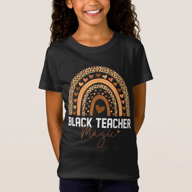 Camiseta Professor Preto Magic Rainbow Black History Mês Fo (Frente)