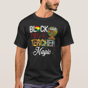 Camiseta Professor Preto Pré K História Preta Mágica Mês 1