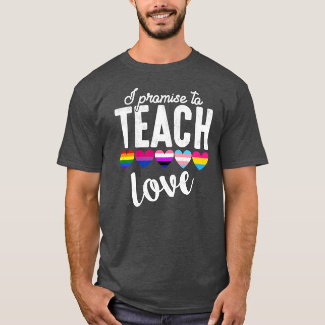 Camiseta Professor promete ensinar orgulho ao orgulho LGBT (Frente)