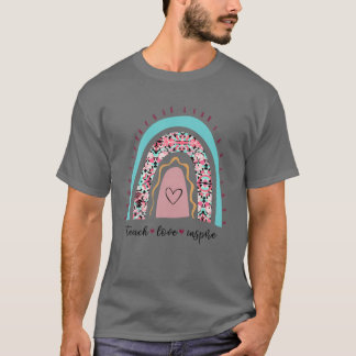 Camiseta Professor Rainbow Teach Love Inspira De Volta À Es