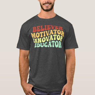Camiseta professor retr educador inovador de motivação cren
