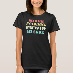 Camiseta professor retr educador inovador de motivação cren