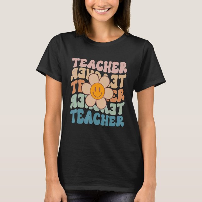 Camiseta Professor Retro Daisy Colorful ElementSchool Te (Frente)