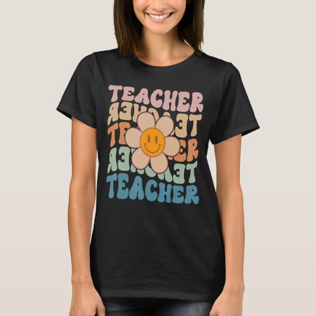 Camiseta Professor Retro Daisy Colorful ElementSchool Te (Frente)