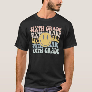 Camiseta Professor Retro do Sexto Grau Criança Primeiro Dia
