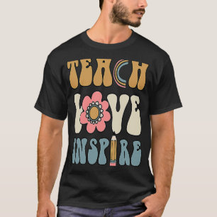 Camiseta Professor Retro em Groovy Inspirational Feliz de v
