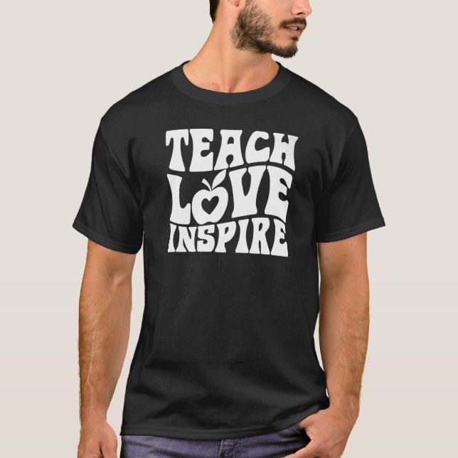 Camiseta Professor Retro em Groovy Inspirational Feliz de v (Frente)