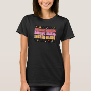 Camiseta Professor Retro Groovy de 4º grau Formação de Prof