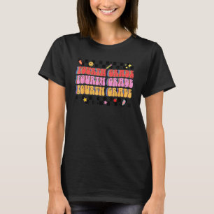 Camiseta Professor Retro Groovy de 4º grau Formação de Prof