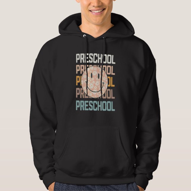 Camiseta Professor Retro Groovy Pré-Escola Cara So (Frente)