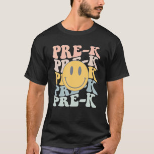 Camiseta Professor Retro Pré-K Estudante Primeiro Dia De Es